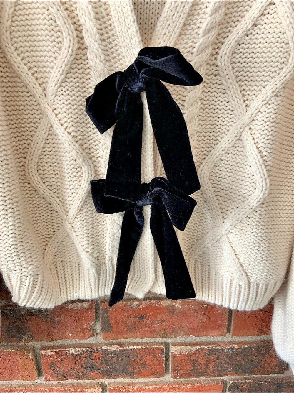 Hyacinth House Cream & Black Velvet Bows Bess Cardigan Bess Cardigan - Picture 4 of 5